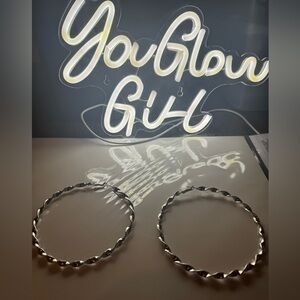 new never worn silver hoops large women’s earrings summer sale super cute